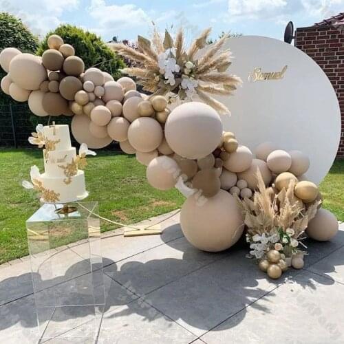 Doubled Apricot Coffee Brown Balloon Arch Garland Wedding Supplies Valentines Day Gender Reveal Decoration Baby Shower Decor