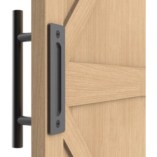 TOP Sliding Barn Door Handle Pull and Flush Hardware Set for Barn Door Gates Garages Sheds Rustic Style