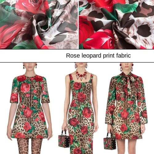 Spring classic printed fabric European brand rose and leopard print Sewing fabric factory store is not out of stock