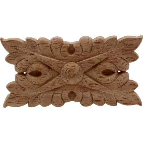 VZLX Furniture Craft Unpainte Carving Wood Decoration Accessories Maison Wooden Applique Decal Corner Onlay Frame For Home Decor