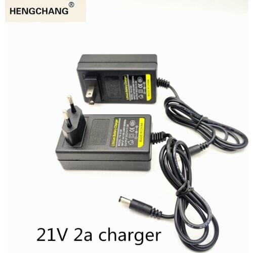 HENGCHANG Battery Charger 12.6V 21v DC 2A Intelligent Lithium Li-on Power Adapter EU US Plug Transformer