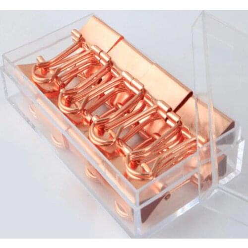 16pcs Metal Dovetail Clip 19mm Rose Gold And Gold Creative High-End Long Tail Clip Office Stationery Binding Clip