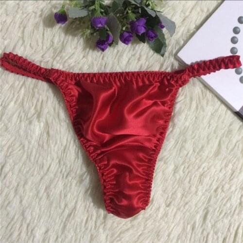 Women briefs silk Underwear Thong Panties String Low Waist Appeal Breathable Sexy underpants Fashion ladies Lingerie