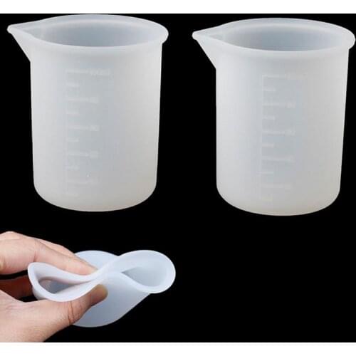 2Pcs Silicone Measuring Cup For Jewelry Crystal Scale Resin Glue Molds Handmade DIY Craft Mixing 100ml DIY Baking Kitchen Tools
