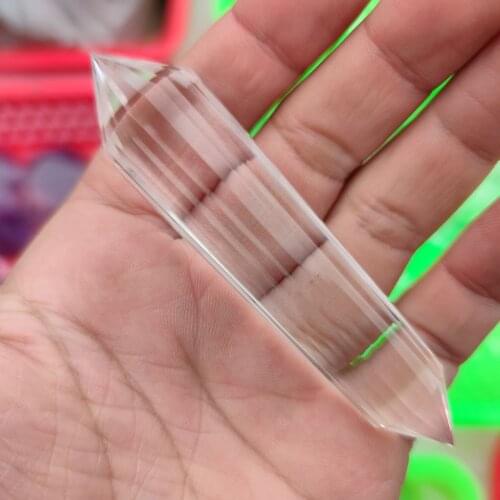 24Sided Natural Clear Double Terminated Vogel Inspired Crystal Wand