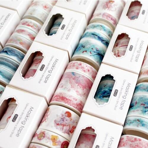 3 Rolls Washi Masking Tape Set Petal Unicorn Flower Magic girl Paper Masking Tapes Japanese Washi Tape Diy Scrapbooking Sticker