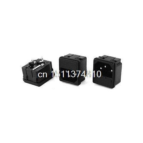 3 Pcs Panel Mounting Fuse Holder IEC320 Male Power Supply Plug 10A AC 250V