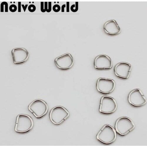 300pcs 1.6X8X7mm Non-Welded Arch Ring Zipper Slider Hanger,DIY Purse Bag Belt Handbag Zip D shaped Ring Connector