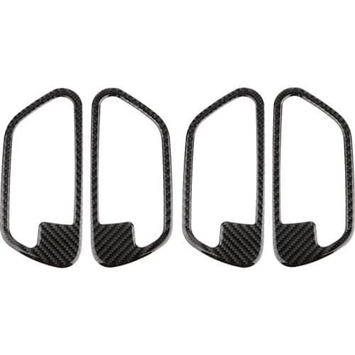 4pcs Carbon Fiber Interior Door Handle Trim Cover Sticker For BMW 13-19 3 Series 4 Series (UV-Protected And Weather Proof)