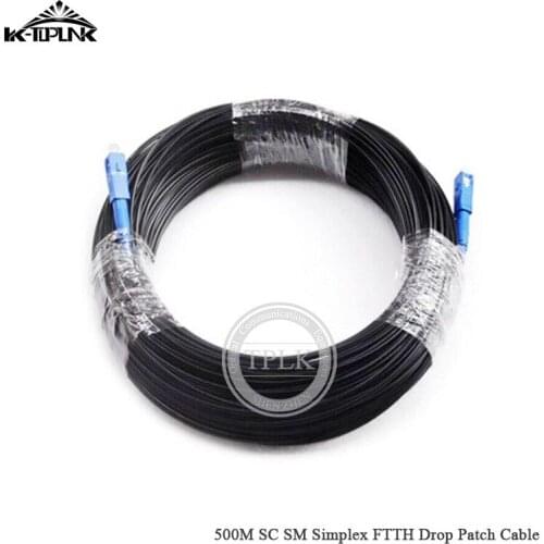 500M SC SM SX FTTH Drop Patch Cable Single mode Black Outdoor Fiber Optic Drop 500M SC SM SX Cable Patch Cord high quality