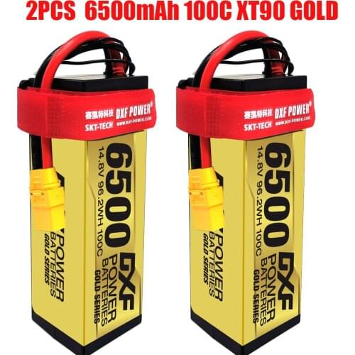 DXF Hardcase Battery Lipo 4S 14.8V 6500mAh 100C/200C for RC Car Airplane Aircraft Helicopter Drone Car Boat Truck Control Toys