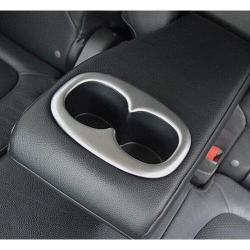 ACCESSORIES FIT FOR 2016- MITSUBISHI OUTLANDER CHROME REAR BACK CUP DRINK HOLDER CHROME BEZEL COVER INSERT GARNISH TRIM