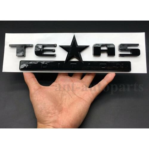 Black Texas Edition Star Flag Car Auto Body Side Emblem Badge Decal Sticker ABS