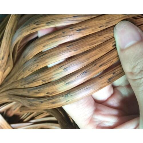 Wood grain color/brown printing Gradient flat synthetic PE rattan weaving material plastic rattan for knit and repair chair ect