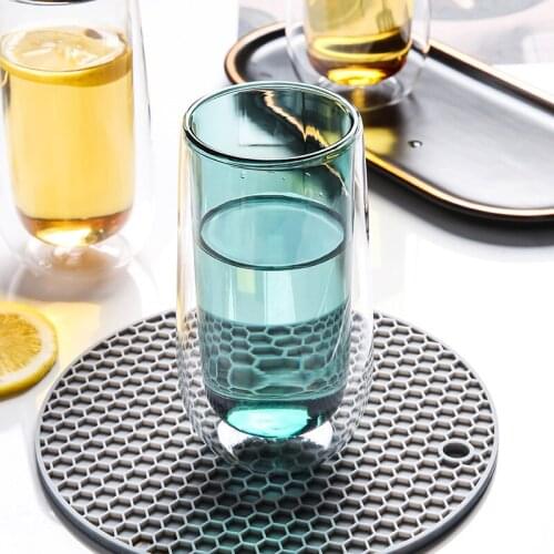 Color double-layer insulated glass 250ml Healthy Drinkware