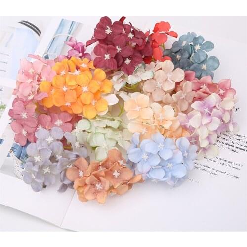 10Pcs 7cm Silk Artificial Silk Flower Hydrangea Flowers For Decoration Wedding Party Home Decoration DIY Vase Garden Accessories