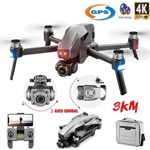New GPS Drone 4K HD Camera Brushless Motor 2-Axis Gimbal 4K HD camera RC Distance 3KM 5G WIFI FPV System Supports TF card