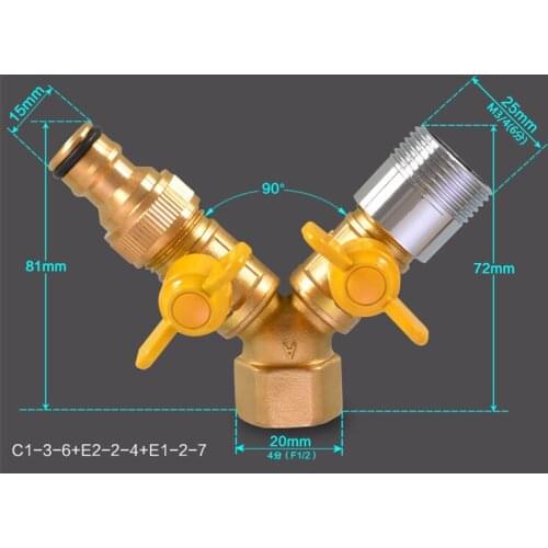 Two Pieces BSPP 1/2' Shunt Valve Quick Connector Adapter Drip System 2-way Valve Can Be Controlled Garden Irrigation Water
