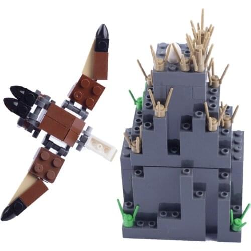 MOC City Accessories Eagle Model Building Blocks Animal Eggs Grass Plant Scene Small Particle Parts Bricks Educational Toys C219