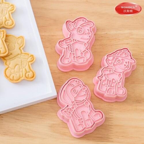 6 Pieces Paw Patrol Pupply Toys Children DIY Biscuit Mold Kids Cooking Model Boys Girls Birthday Gifts Set