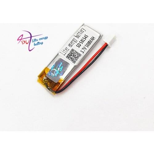 JST 2.54mm 2pin 501545 500mAh 501646 3.7V lithium polymer battery recording pen business