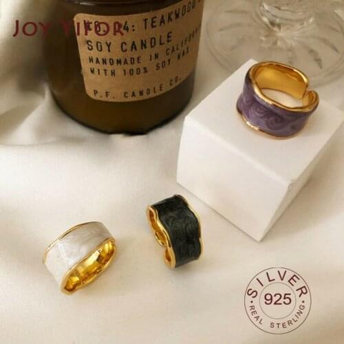 925 Sterling Silver French Vintage Inlaid Gold Rim Irregular Smooth Ring High Quality Handmade Romantic Fashion Couple