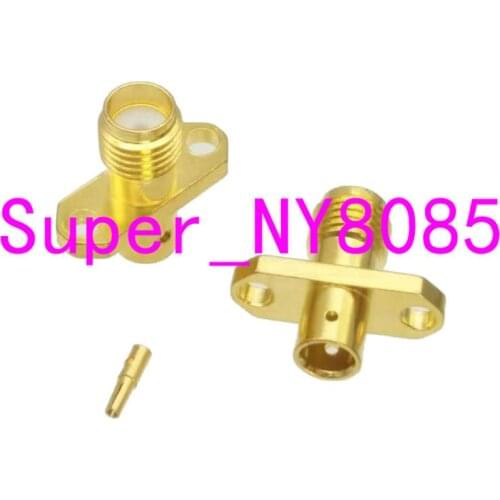 10pcs connector SMA female Jack 2-holes flange semi-rigid RG402 0.141" straight