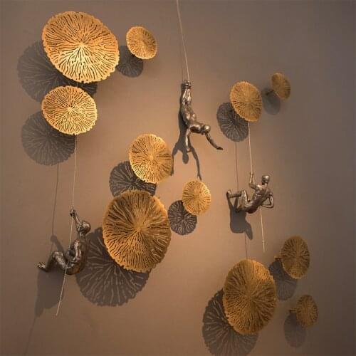 Creative Retro Rock Climbing Figures Resin Sculpture Bar Restaurant Store Wall Decoration Pendant Living Room Wall Statues