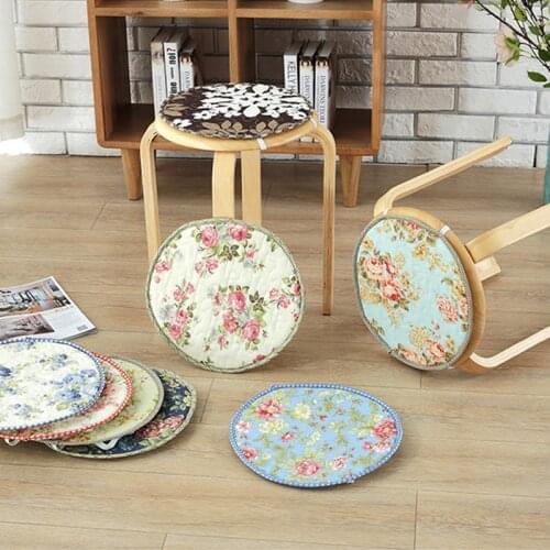 High Quality Cotton Linen Round Chair Seat Cushion Plaid Kids Antiskid Cute Latch Hook Round Pillow Cojines Almofadas Decorativa