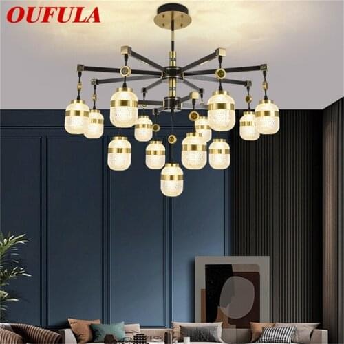 OUFULA Brass Pendant Light Contemporary Luxury LED Branch Lamp Fixtures For Home Dining Living Room Decoration