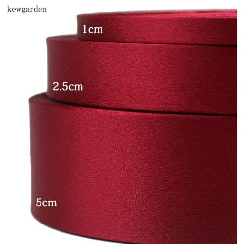Kewgarden 10mm 3/8" Bright silk Layering Cloth Satin Ribbons Handmade Tape DIY Bowknot Accessories Cotton Riband 8m/lot