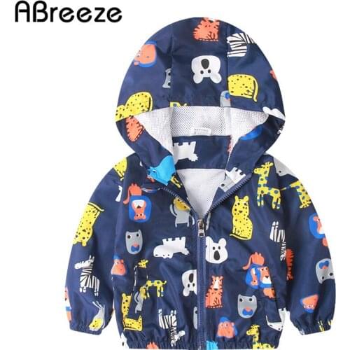 2020 Summer children tops clothing casual animal print outerwear & caots for boys Thin hooded jackets boys 1-7Y Windbreak coats
