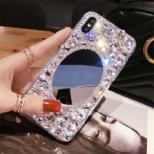 3D Diamond Jewelled Rhinestone Crystal Diamond Soft Back Pendant Phone Case Cover For iPhone X 6s 7 8 Plus 5 SE XR Xs Max