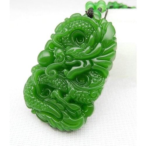 Chinese Green Dragon and Pi xiu Jade Pendant Jewelry Lucky Exorcise evil spirit Auspicious Jade Pendants Jade Fine Jewelry
