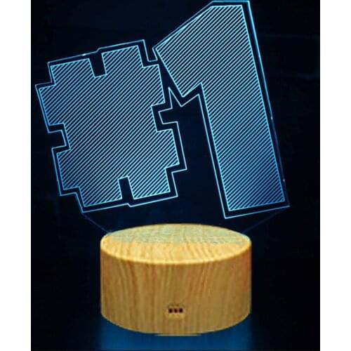 New 3D Lamp Alpaca Llama Nightlight Mood Lamp Color Change Light Wood Base 3D Night Light 3-7 Color Touch