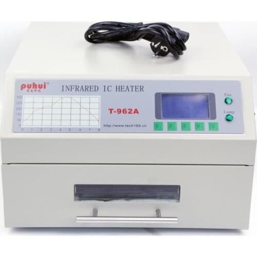 New version PUHUI T-962A Infrared IC Heater T962A Desktop Reflow Oven BGA SMD SMT Rework Sation T 962A Reflow Wave Oven