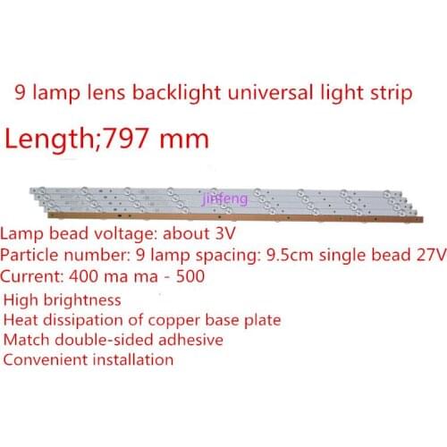 New 5set=20 PCS 9LEDs 798mm LED backlight strip for Sony TV KDL-40R380D 40PFL3240 GJ-DLEDII P5-400-D409-V7 TPT400LA-J6PE1