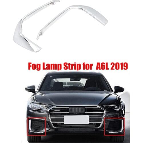 NEW-Front Bumper Anti-Scratch Protection Cover Strip Front Fog Lamp Eyebrow Eyelid Cover Trim Decoration for A6L 2019