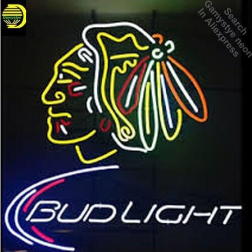 Budlight new yor rangers budweise beer Neon light GLASS Tube Sign Sports Store Display Handcraft anuncio luminoso Iconic Sign