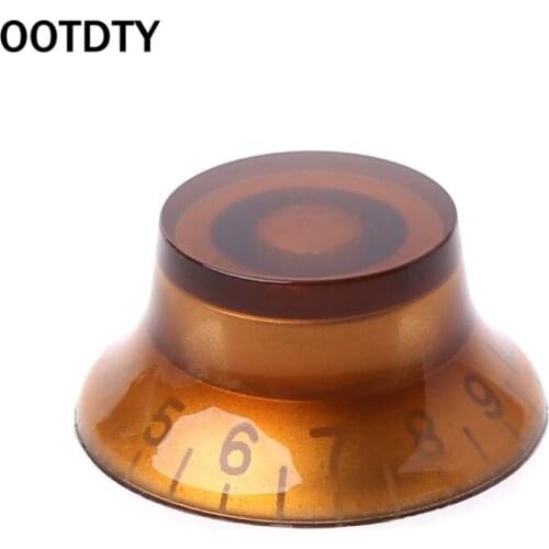 OOTDTY 1pc Knob Button Bell Shape Guitar Tone Volume Control For LP Guitar Parts Coffee Golden