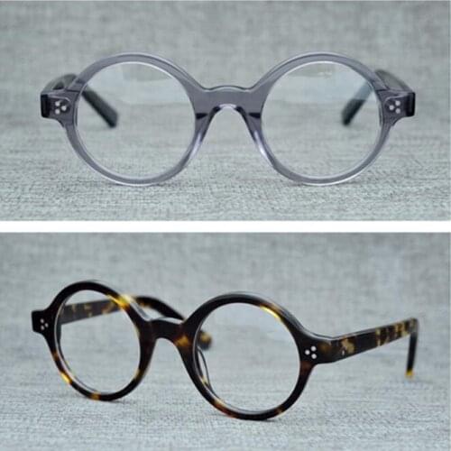 LKK Acetate Optical Glasses Frame Men Vintage Round Eyeglasses For Peoples Women New Prescription Spectacles Eyewear