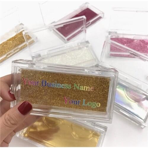Wholesale lash case eyelash packaging box lash boxes packaging Acrylic flip plastic case with clear tray holder glitter paper
