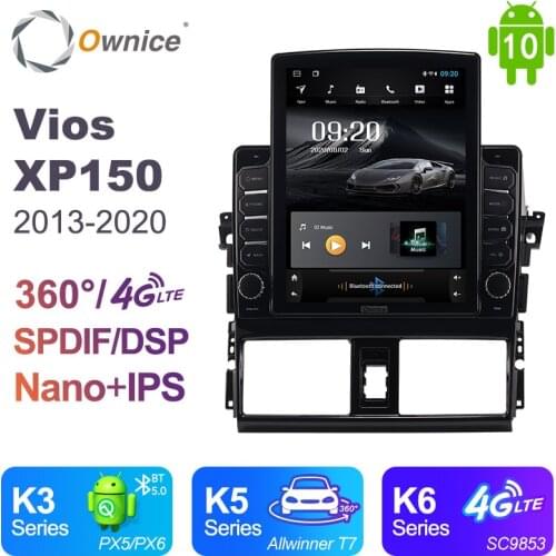 Ownice Android 10.0 for Toyota Vios XP150 2013 - 2020 Car Radio Auto Multimedia Video Audio GPS Player head Unit 360 Panorama