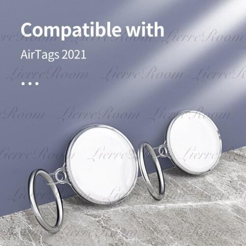 LierreRoom TPU Material High Transparent Protective Case For AirTags Case With Key Chain Key Ring Design ANTI-LOSS