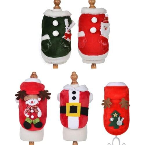 Christmas Dog Clothes Pet Clothing Elk Costume Winter Warm For Small Medium Dogs Puppy Dog Chihuahua Costume New Year Outfit