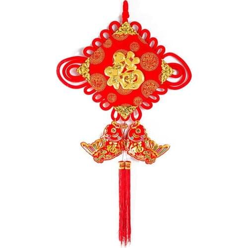 Lucky Auspicious Chinese Knot Tassel Hanging Lantern Rooftop Wedding Festive Decoration