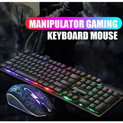 Luminous keyboard mouse set desktop computer game mechanical touch multi-function wireless mouse keyboard