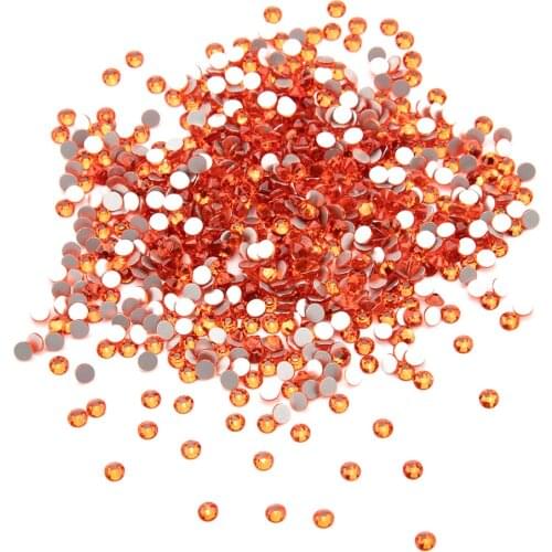 Nail Art Decoration Rhinestones SS3-SS34 Nail Art Stone High Grade Non Hot fix Crystals Orange Rhinestones