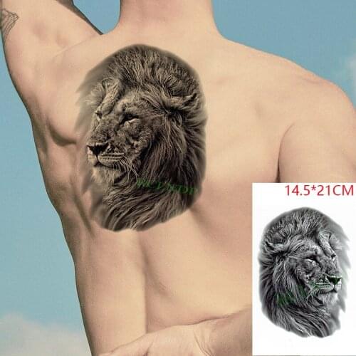 Waterproof Temporary Tattoo Sticker Cool Lion Cat Animal Tatto Stickers Flash Tatoo Fake Tattoos for Men Women