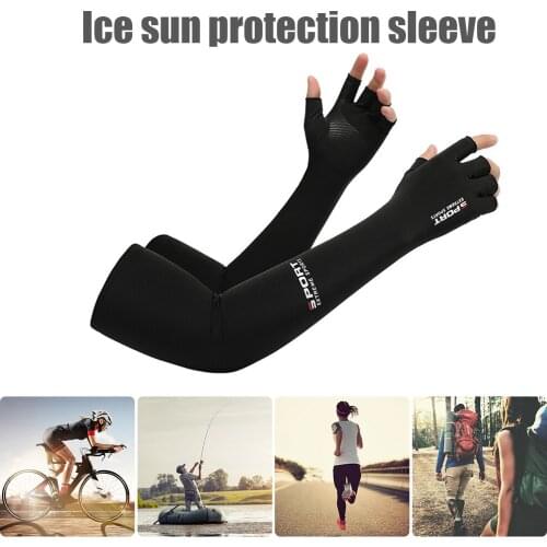 Ice Arm Sleeves Unisex UV Protection Running Basketball Sunscreen 2/Half Finger Arm Covers Sport Cycling Outdoor Arm Warmers